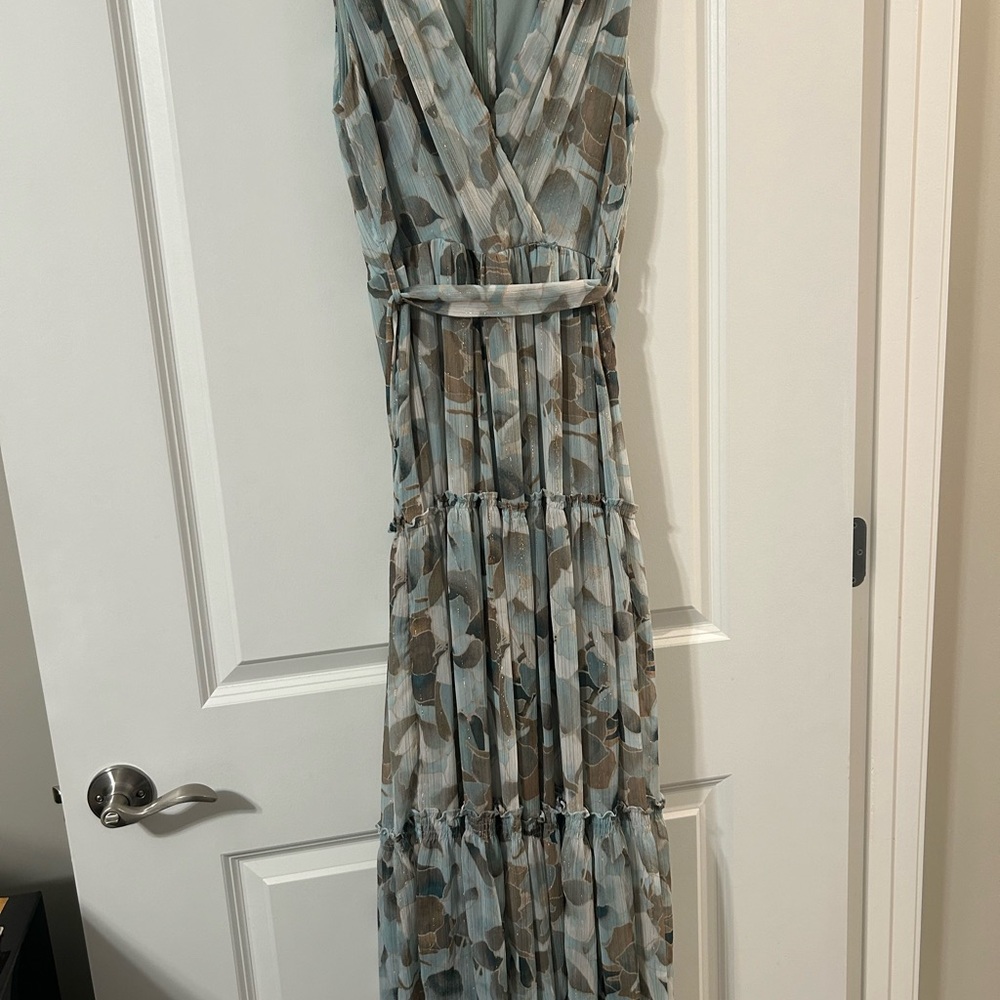 Calvin Klein Blue and Brown Maxi Dress